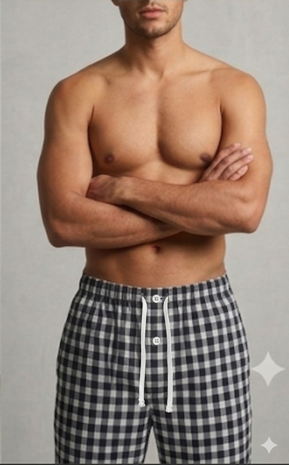 Skyna Woven Pajama - Cotton Relaxed Fit - Alpha Blue Check