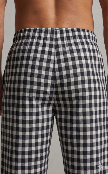 Skyna Woven Pajama - Cotton Relaxed Fit - Alpha Blue Check