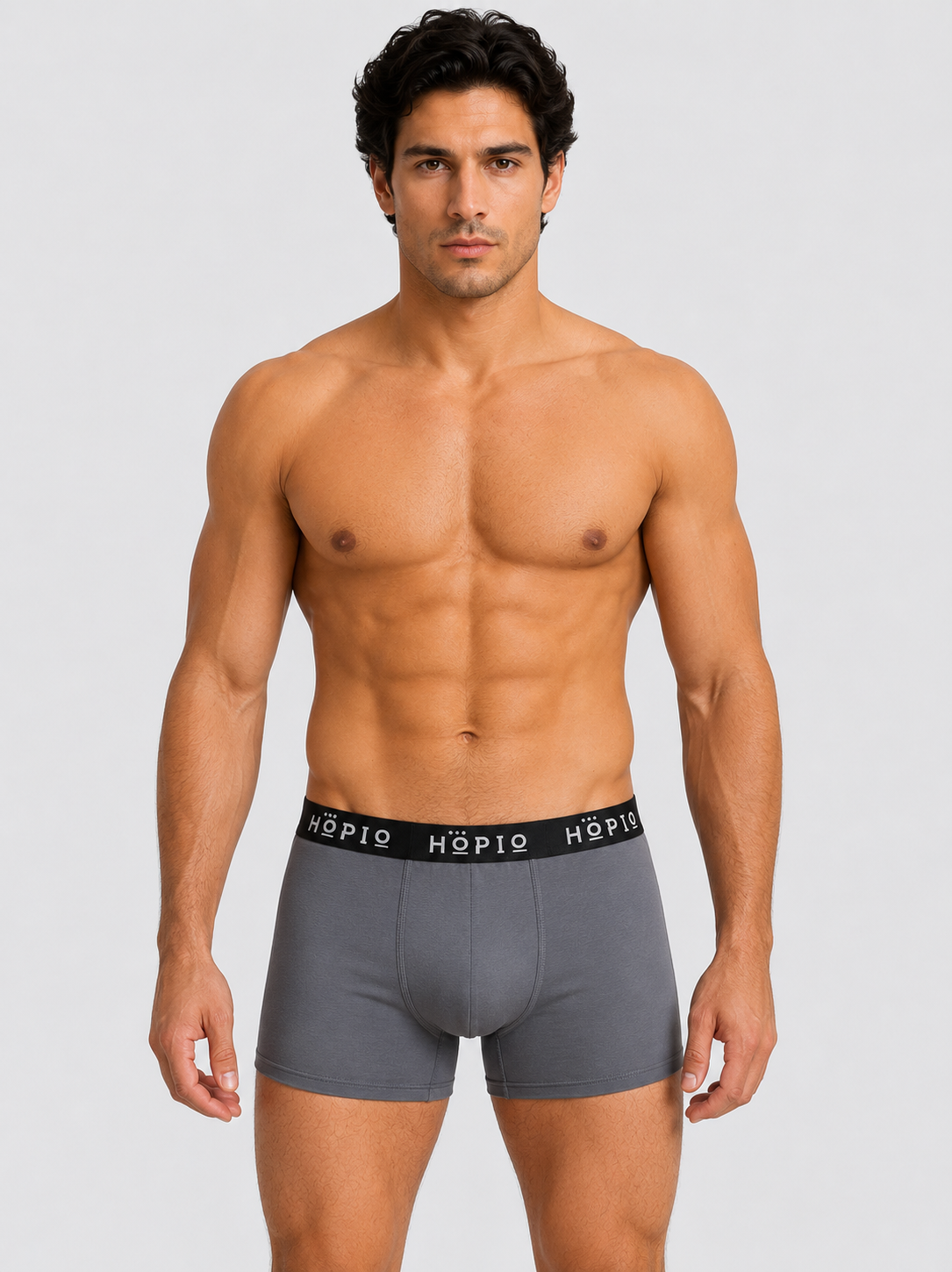 Skyna Men's Lightweight Boxer Briefs (Grey)