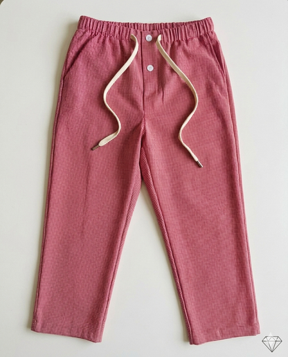 Skyna Woven Pajama - Cotton Relaxed Fit - Red Sm Check